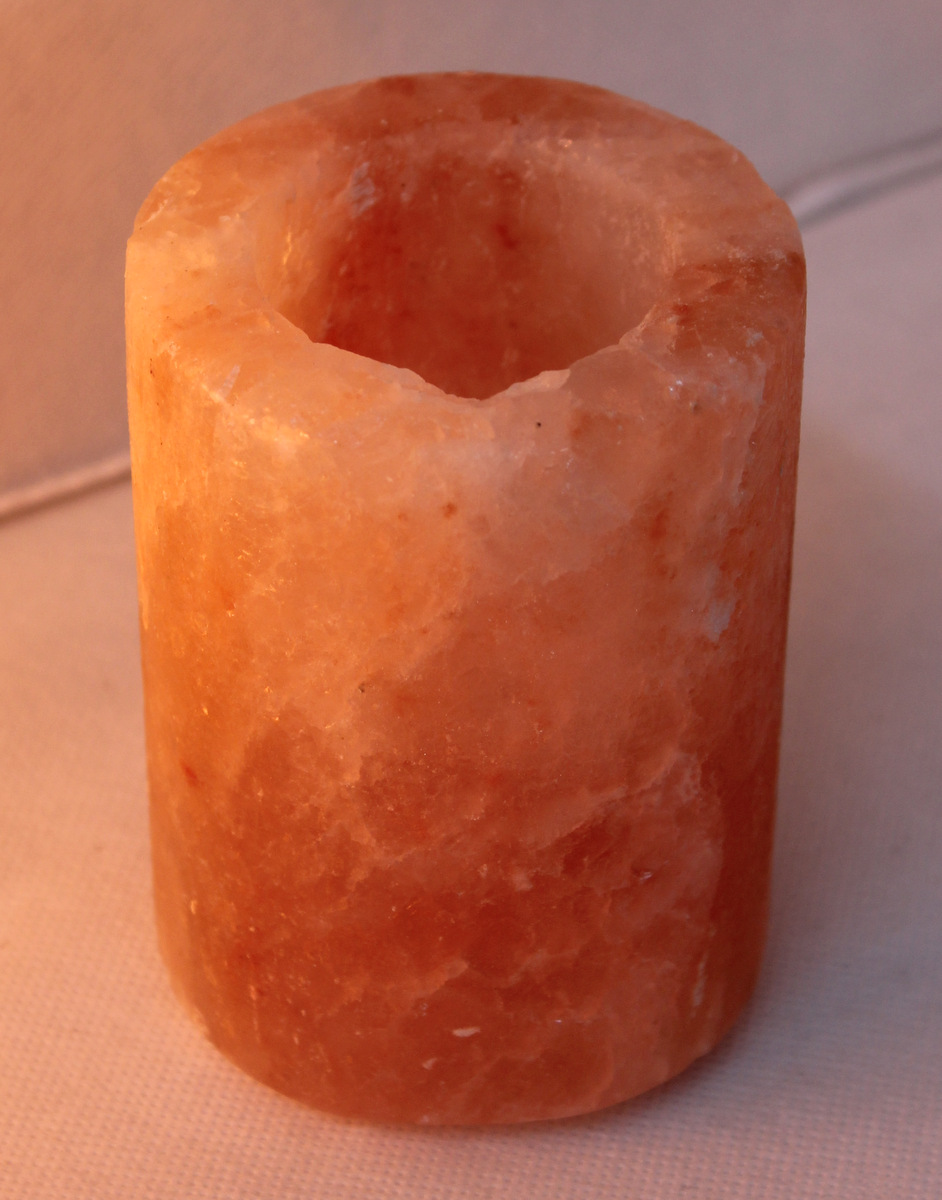 Hymilayan Salt, Pink, Tea Candle Holder, Cylinder
